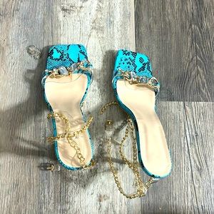 This is a size 10 heels. Never wore them. They are good for going out to party.